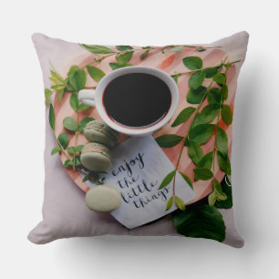 Enjoy The Little Things Coffee Cookies Peace Cushion