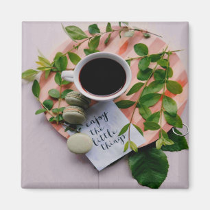 Enjoy The Little Things Coffee Cookies Peace Magnet