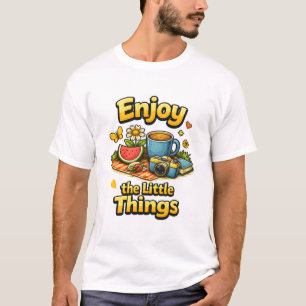 Enjoy the Little Things Cosy Picnic Illustration. T-Shirt