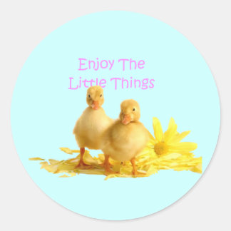 Enjoy The Little Things, Ducklings Classic Round Sticker