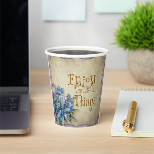 "Enjoy the Little Things" Floral Paper Cups