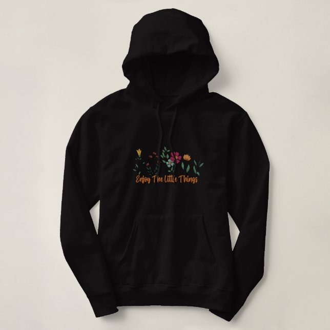 Enjoy The Little Things Funny Biologist Microscope Hoodie (Design Front)