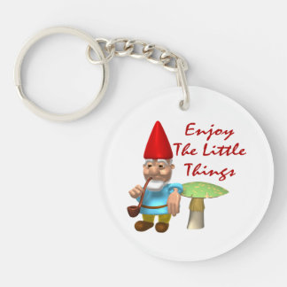 Enjoy The Little Things Gnome Key Ring