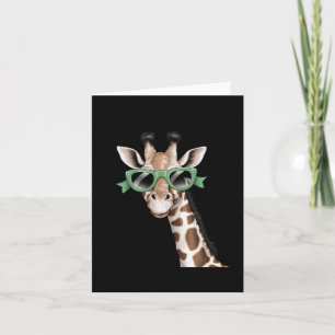 Enjoy The Little Things Green Ribbon Cool Giraffe Card