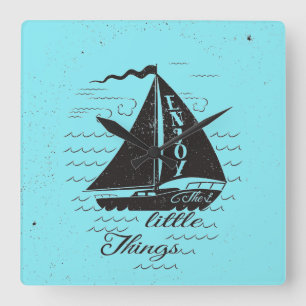 Enjoy The Little Things Poster Square Wall Clock