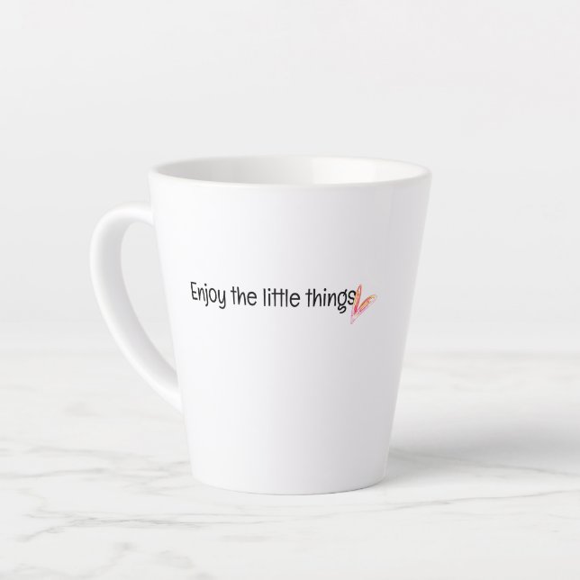 Enjoy The Little Things Quote Latte Mug (Left Angle)