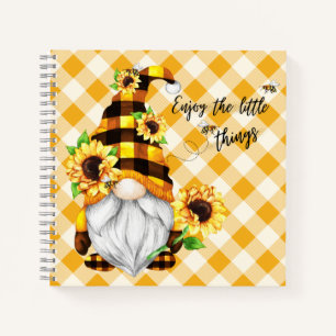 Enjoy the Little Things Sunflower Gnome Journal