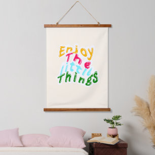 Enjoy the Little Things Typography Art Print Hanging Tapestry