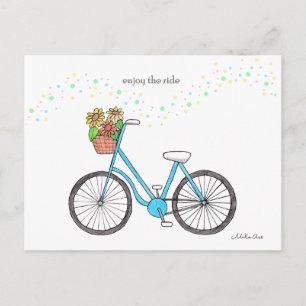 Enjoy the Ride Bicycle Postcard Happy Bicycle Ride