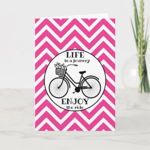 Enjoy The Ride Bicycle With Flowers Motivational Card