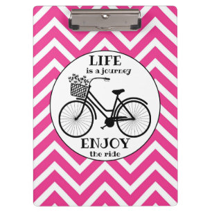 Enjoy The Ride Bicycle With Flowers Motivational Clipboard