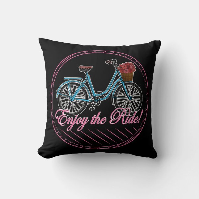 Enjoy The Ride Cute Bicycle Cushion (Front)