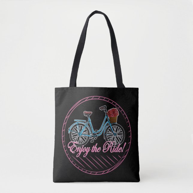 Enjoy The Ride Cute Bicycle Tote Bag (Front)