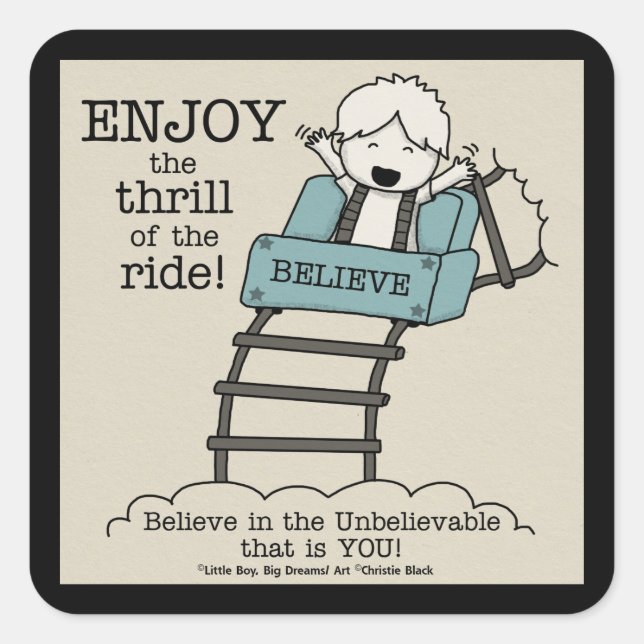 Enjoy the Ride Square Sticker (Front)
