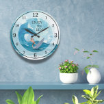Enjoy the Ride! Surfer Acrylic Wall Clock<br><div class="desc">Inspirational surfer wall clock.  Different shapes and sizes available.</div>