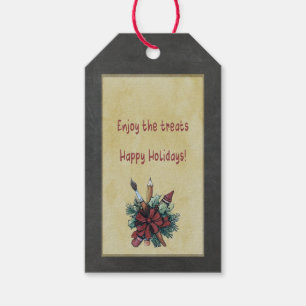Enjoy the Treats Happy Holidays Blackboard Gift Tags