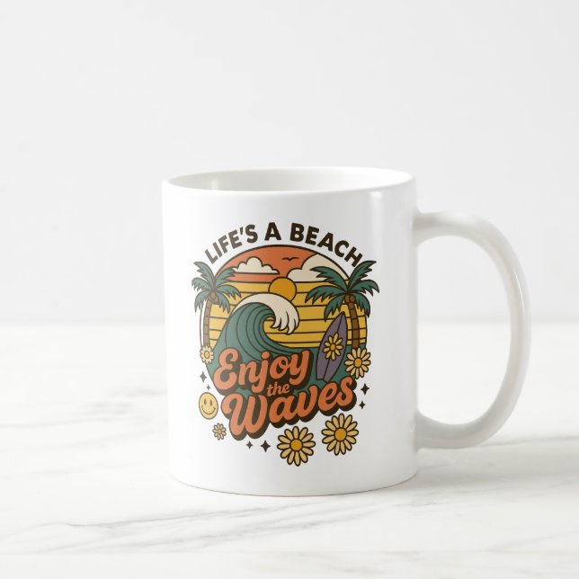 Enjoy the Waves – Vibrant Beach Life Mug (Right)