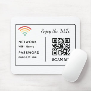 Enjoy the WiFi QR Code Network Name & Password Mouse Pad