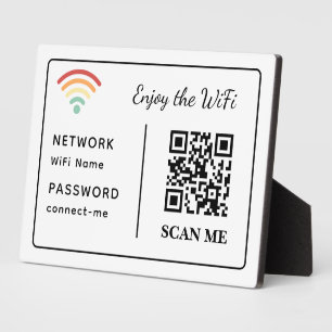 Enjoy the WiFi QR Code Network Name & Password Plaque
