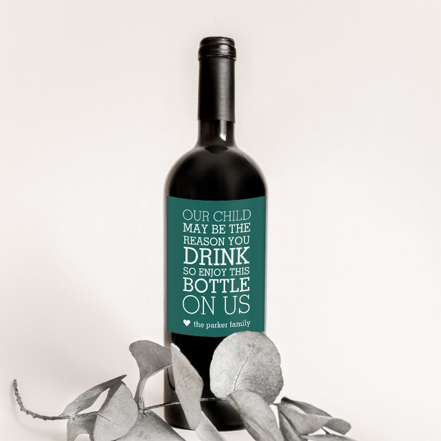 Enjoy This Bottle On Us | Funny Teacher Gift Wine Label (Creator Uploaded)