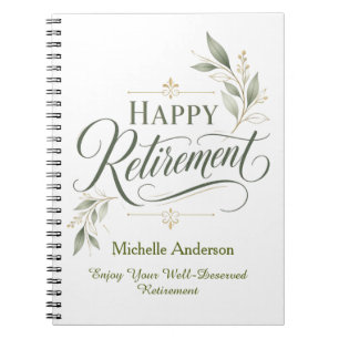 Enjoy Your Well-Deserved Retirement Personalised  Notebook