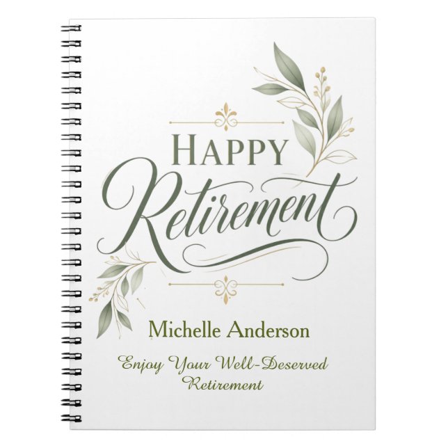 Enjoy Your Well-Deserved Retirement Personalised  Notebook (Front)