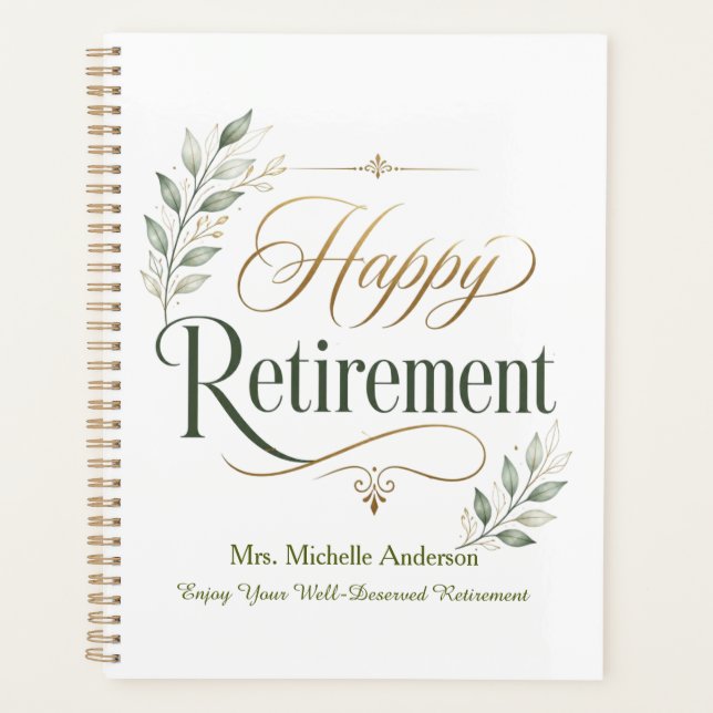 Enjoy Your Well-Deserved Retirement Personalised  Planner (Front)