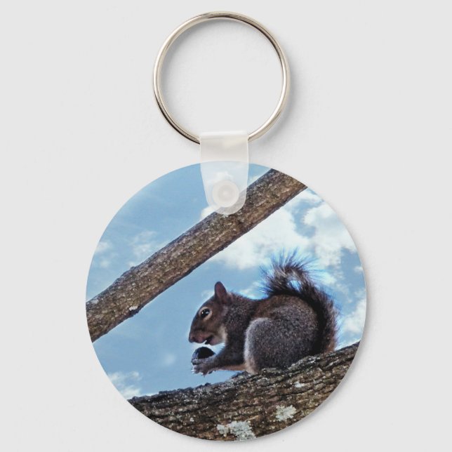 Enjoying a Nut Key Ring (Front)