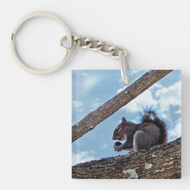 Enjoying a Nut Key Ring (Front)