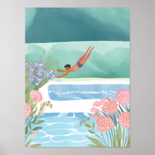 Enjoying a swim poster