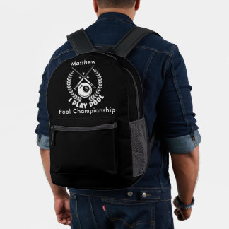 Enjoying Billiards With a Passion for Competition Printed Backpack
