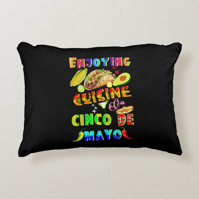 Enjoying Cuisine On Cinco de Mayo Decorative Cushion (Front)