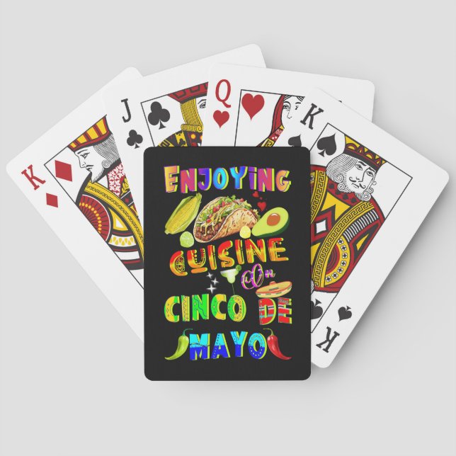 Enjoying Cuisine On Cinco de Mayo Playing Cards (Back)