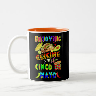 Enjoying Cuisine On Cinco de Mayo Two-Tone Coffee Mug