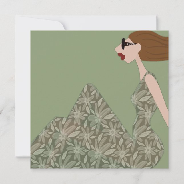 Enjoying Gentle Breeze Fashion Illustration Card (Front)