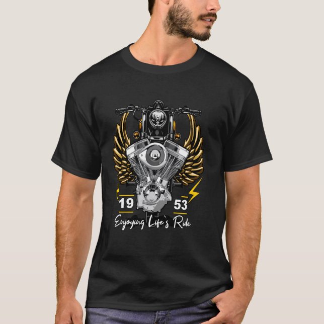 Enjoying Life's Ride Classic Motorcycle 1953 T-Shirt (Front)