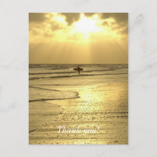 Enjoying The Beach at Sunset Postcard