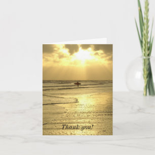 Enjoying The Beach at Sunset Thank You Card