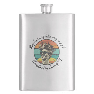 Enjoying the Daily Change with Every Sip (Metal) Hip Flask