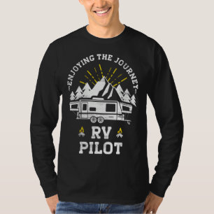 Enjoying The Journey RV Pilot Camp Couple Camping T-Shirt