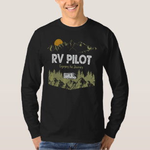 Enjoying The Journey Rv Pilot Camp Couple Camping  T-Shirt