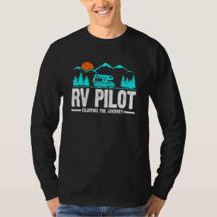 Enjoying The Journey RV Pilot Camp Couple Camping T-Shirt