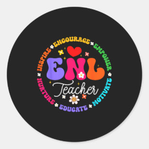 Enl Teacher Squad English New Language Squad Crew Classic Round Sticker