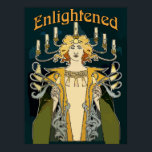 Enlightened Art Deco Man Poster<br><div class="desc">Enlightened Art Deco Man with Candles</div>