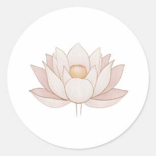 Enlightened Lotus: Minimalist Symbol of Purity" Classic Round Sticker