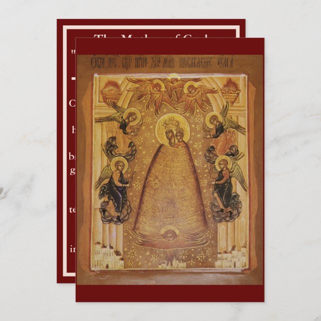 Enlightener of Minds Mother of God prayer card (Front/Back)