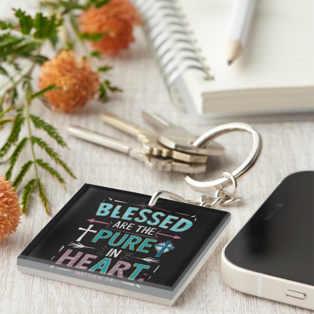 Enlightening Words Amidst a Cross Key Ring (Front Right)