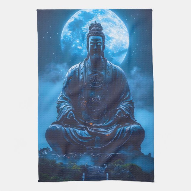 Enlightenment in Blue Tea Towel (Vertical)