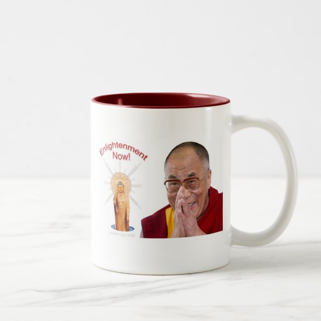 Enlightenment Now! - Dalai Lama Two-Tone Coffee Mug (Right)