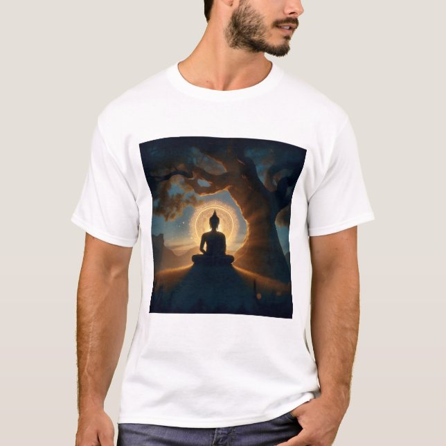 Enlightenment Under Bodhi Tree - Buddha Meditation T-Shirt (Front)